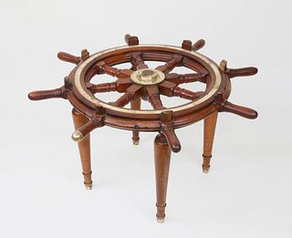 Ship's Wheel Side Cocktail Table