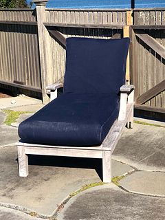 Single Gloster Teak Chaise Lounge
