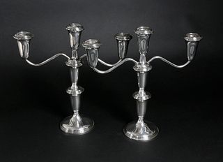 Pair of Weighted Sterling Silver Candleabra