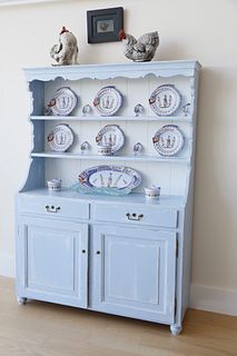 Baby Blue Painted Petite Open Hutch
