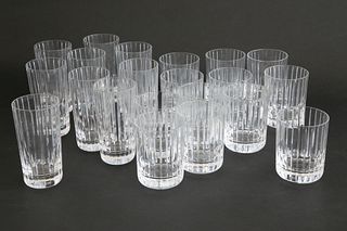 Set of Twelve  Signed Baccarat Crystal Scotch Glasses and Nine Highballs 