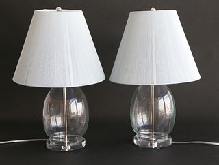 Pair of Jamie Young & Co. Glass Lamps