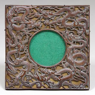 Japanese Bronze Dragon Frame c1910