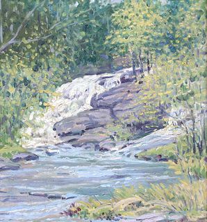 Pennsylvania Impressionist Painting Woodland Stream