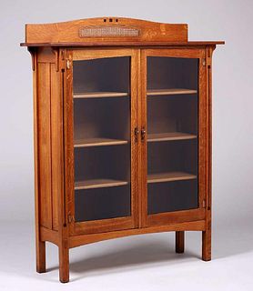 Limbert Ebon-Oak Two-Door Bookcase c1912