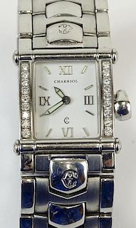 Lady's Charriol Columbus Stainless Steel Watch with Diamond Bezel