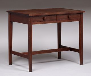 Arts & Crafts Mahogany Two-Drawer Table c1915