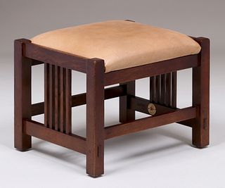 Contemporary Stickley Spindled Footstool