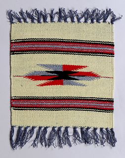 Chimayo Navajo Small Throw Rug c1950s