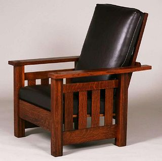 Lifetime Furniture Co Heavy Slatted Morris Chair c1910