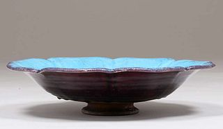 Volkmar Durant Kilns Blue & Purple Fruit Bowl 1920