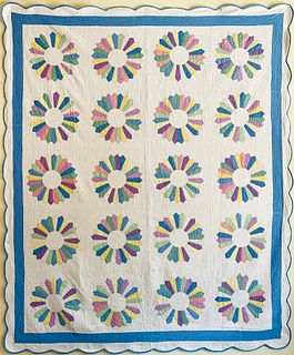 Pair of Vintage Dresden Plate Quilts, circa 1930s