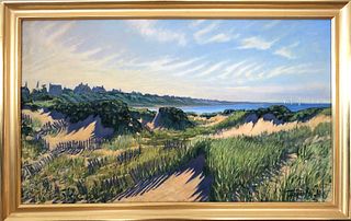 Illya Kagan Oil on Canvas "Cliff Side View from Jetties Beach Dunes"