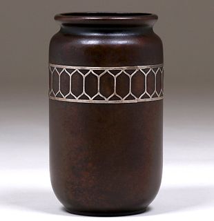 Silvercrest Sterling on Bronze Vase c1921
