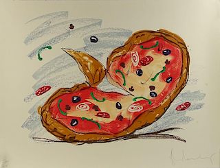 Claes Oldenburg, American (b.1929) Color Lithograph on Woven Paper "Pizza Palette"