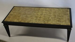 Midcentury Ebonised Coffee Table With Glass