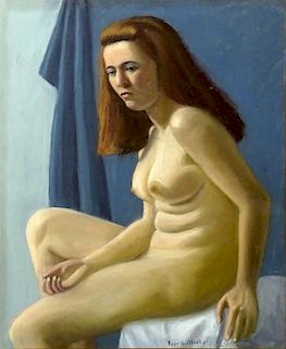 Ivan G. Olinsky, American-Russian (1878-1962) Pastel on Paper, Seated Nude
