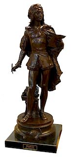 Adrien Étienne Gaudez, French (1845-1902) Bronze Sculpture "Raphael"