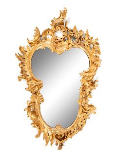 A Pair of Louis XV Giltwood Mirrors