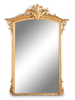 A Louis XV Style Carved Giltwood Mirror
