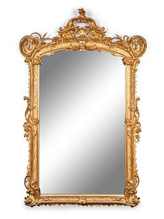 A Louis XV Style Carved Giltwood Pier Mirror