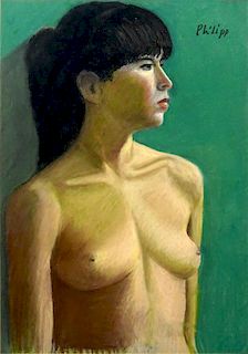 Robert Phillip, American (1895-1981) Pastel on Paper, Nude