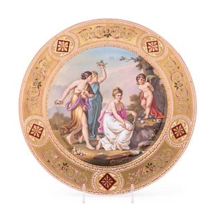 A Vienna Painted and Gilt Enamel Porcelain Cabinet Plate