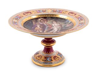 A Vienna Painted and Parcel Gilt Porcelain Tazza