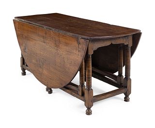 A William and Mary Oak Drop-Leaf Table