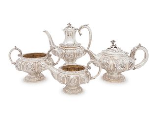 A George IV and V Silver Four-Piece Tea and Coffee Service