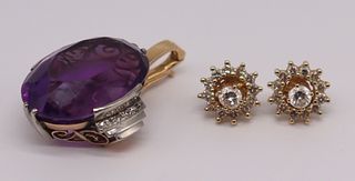 JEWELRY. Vintage Gold, Diamond and Amethyst Group.