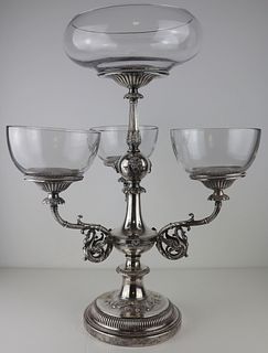 SILVERPLATE. Antique English Silverplate Epergne
