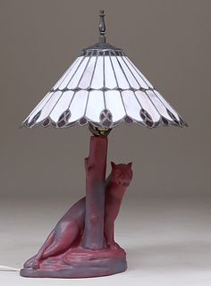 Van Briggle Panther Lamp c1980s