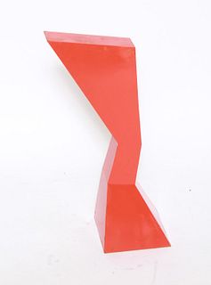 Modern Abstract Red Painted Metal Sculpture