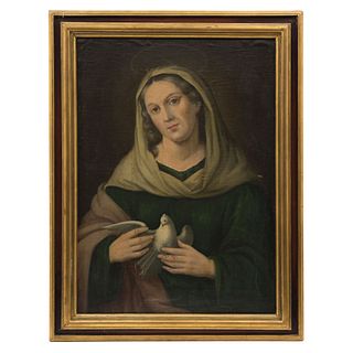 Saint Anne. 19th century. Oil on canvas. 35 x 27" (89 x 69 cm)