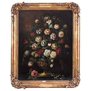 Flower Bouquet. Flemish school, 18th century. Oil on canvas. 1.2 x 37" (3.2 x 94 cm) each. Pieces: 2