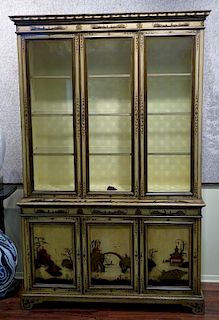 Large 19/20th Century French Lacquer Two Part Six Door Cabinet