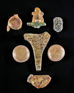 Lot of 7 Egyptian Glass Inlay Fragments