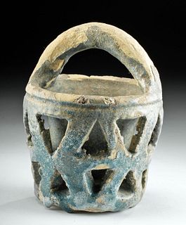 3rd C. Parthian Glazed Pottery Openwork Basket