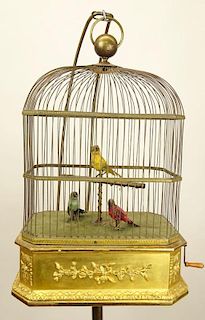 Large 18/19th Century Automated Singing Bird Cage on Stand