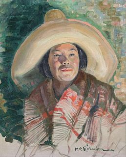Mary Curtis Richardson Painting "Mexican with Sombrero"