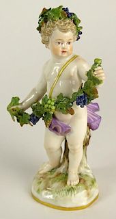 19/20th Century Meissen Porcelain Young Bacchus Figure