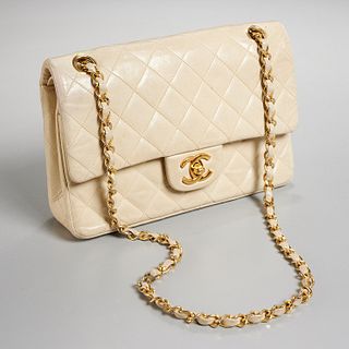 Chanel double flap quilted lambskin handbag