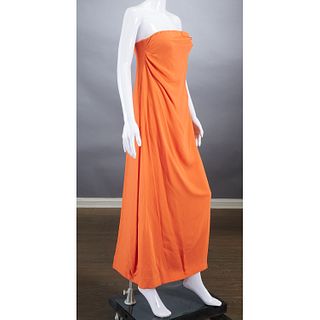 Giorgio Armani orange evening dress