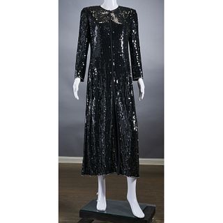 Giorgio Armani black sequin evening gown