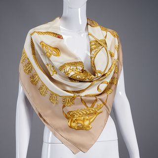 Hermès "Cavaliers d'Or" 90 cm silk scarf
