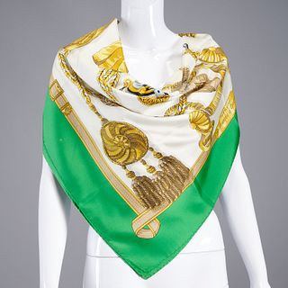 Hermès "Frontaux et Cocardes" 90 cm silk scarf