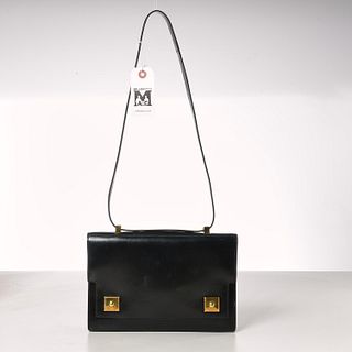 Hermès black calf leather handbag