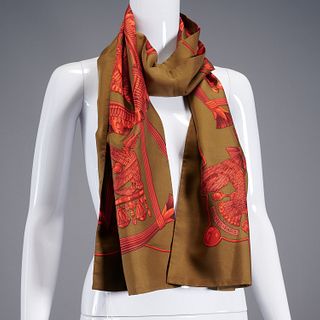 Hermès "Scarabees et Pectoraux" silk wrap scarf