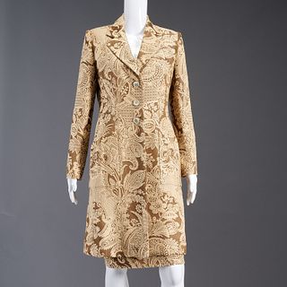 Bill Blass jacquard coat & skirt set